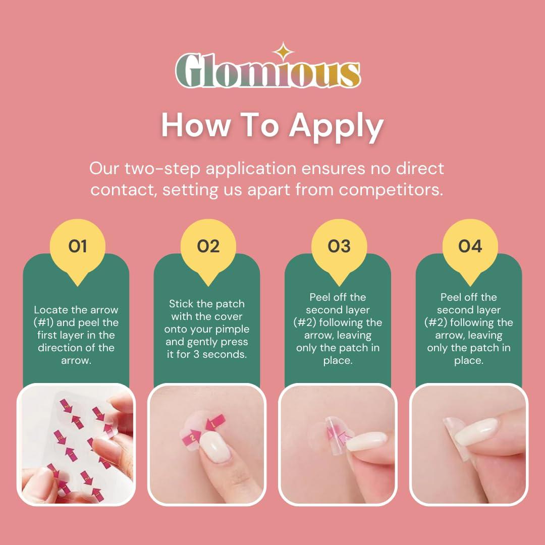 Parche Hidrocoloide Invisible Glomious para Acné - 42 Unidades