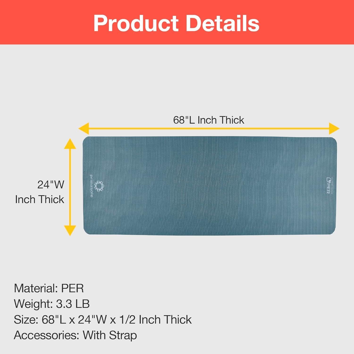 Esterilla de Yoga Primasole 10 mm Antideslizante Verde y Negro