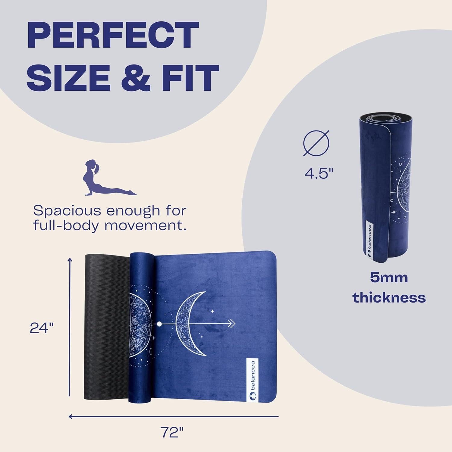 Alfombrilla de Yoga Balancea 183x61cm Antideslizante Azul