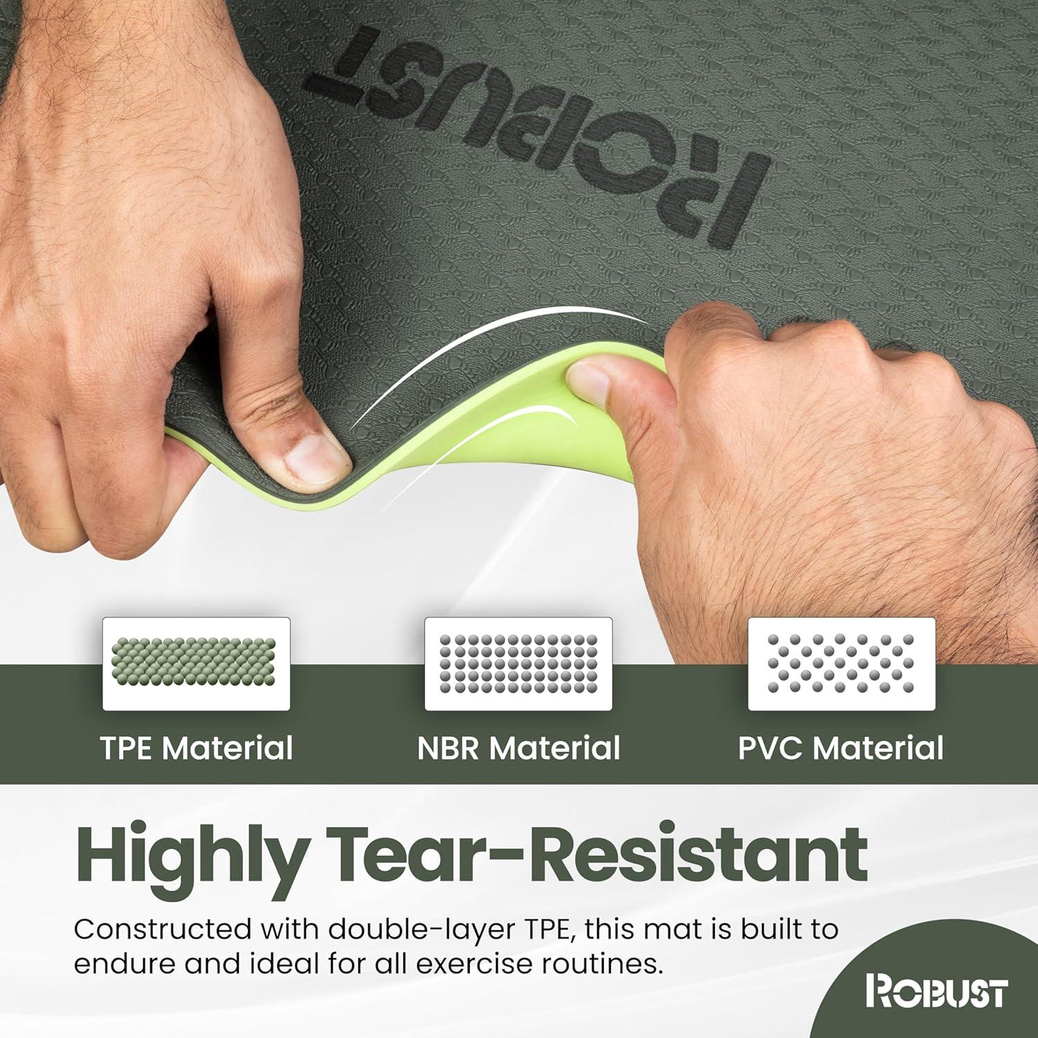 Alfombrilla de Yoga Antideslizante Robust 182.88x60.96cm Verde