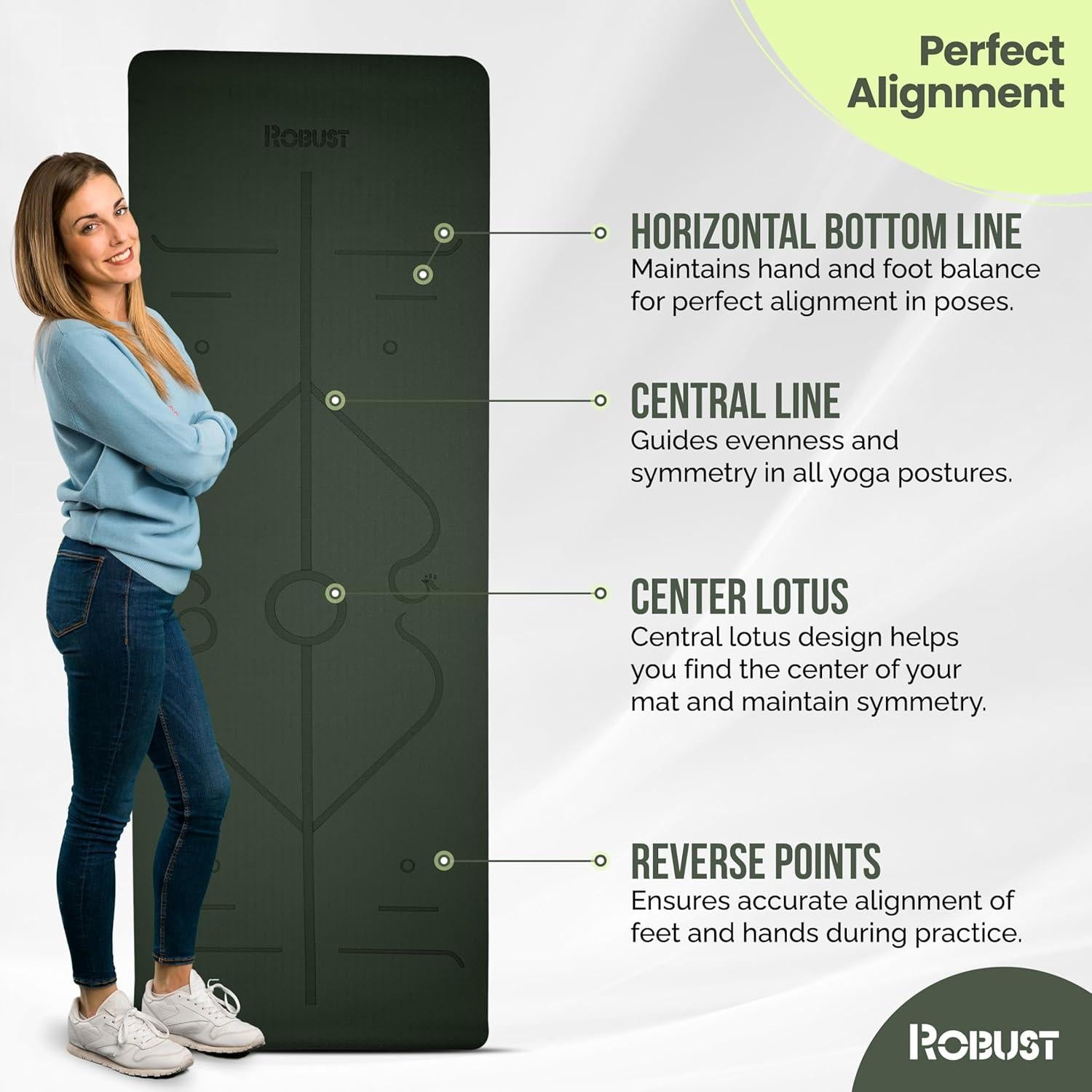 Alfombrilla de Yoga Antideslizante Robust 182.88x60.96cm Verde