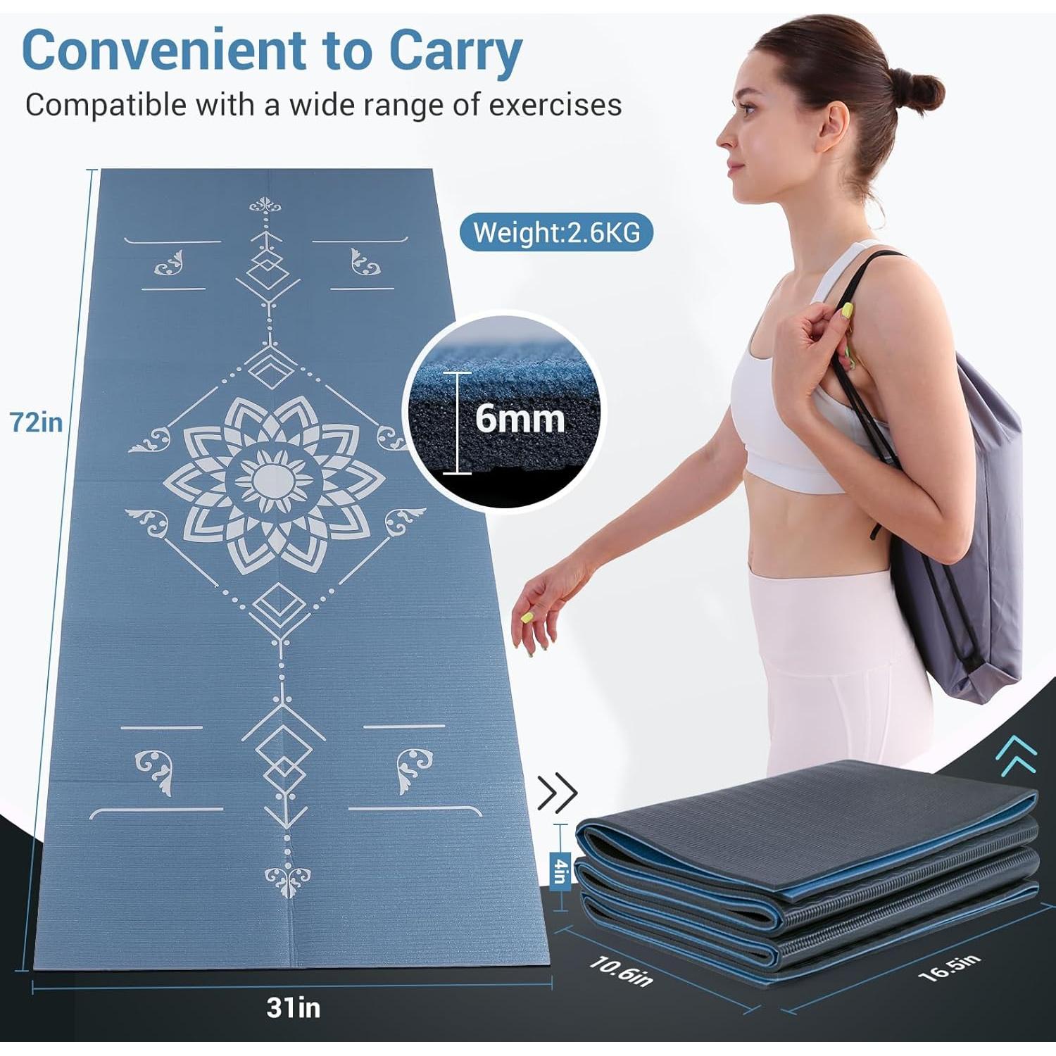 Esteras de Yoga Plegables Avoalre 182.88x81.28cm Antideslizantes