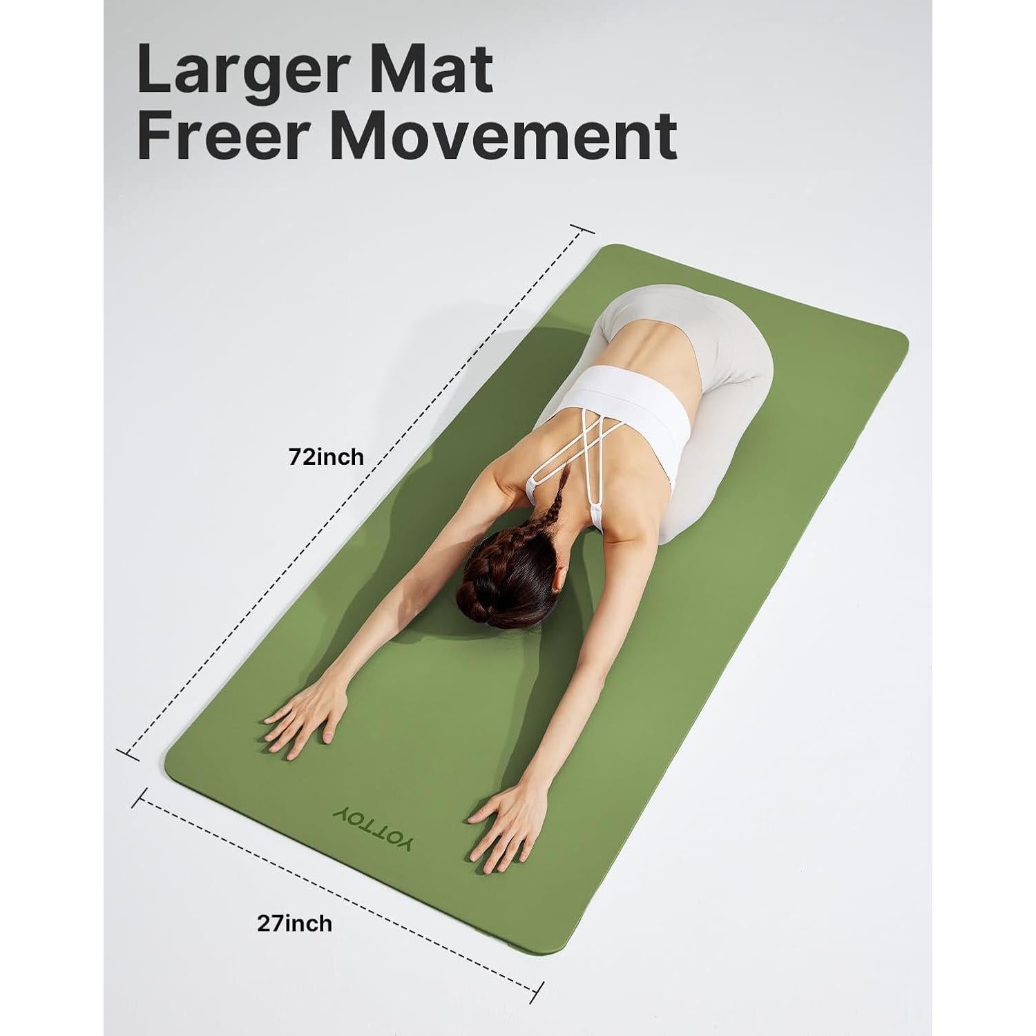 Esterilla de Yoga Antideslizante YOTTOY Verde 182.88x66.04cm