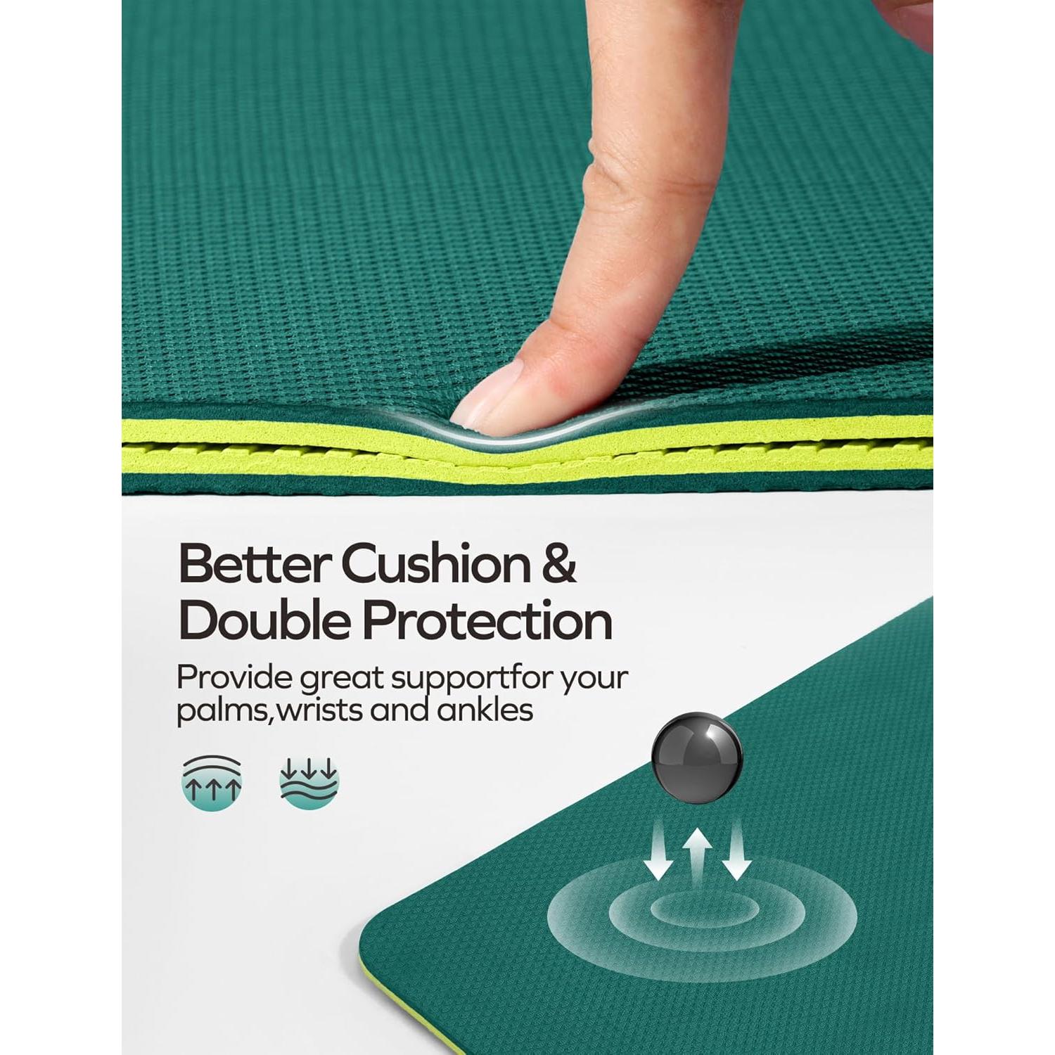 Alfombrilla de Yoga Ewedoos Verde TPE Antideslizante 0.64 cm