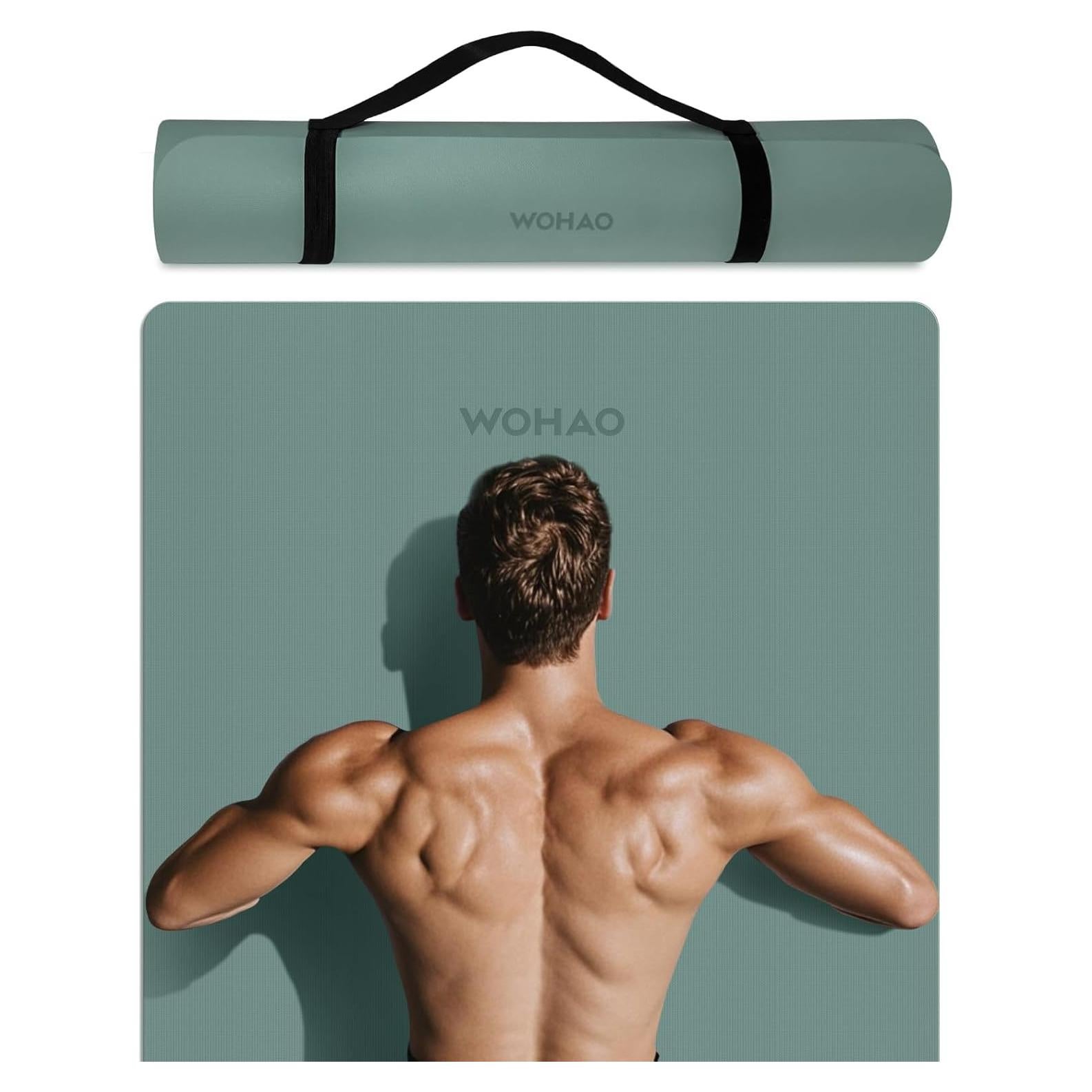 Alfombrilla de Yoga Antideslizante Wohao 183x80cm 8mm Verde
