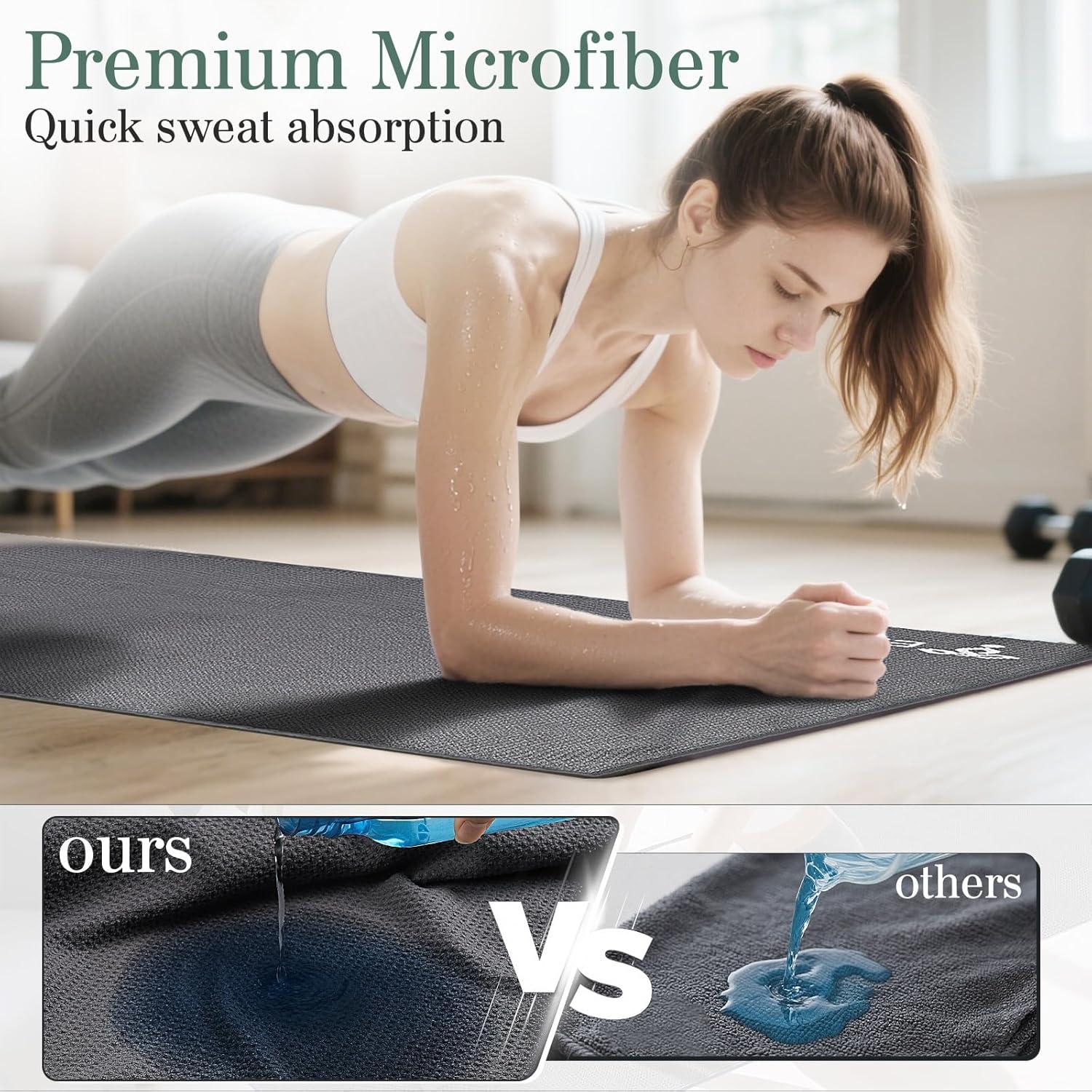 Paquete de 2 Toallas de Yoga Antideslizantes ElaraFit 182.9x67.3cm