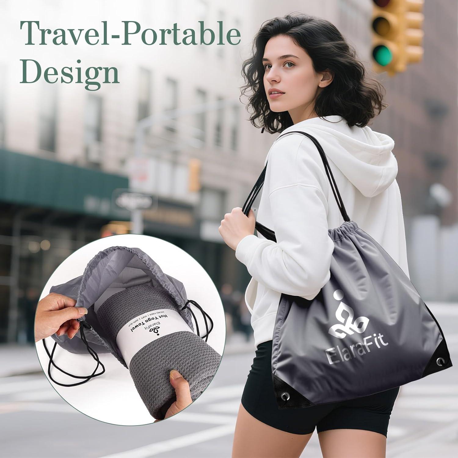 Paquete de 2 Toallas de Yoga Antideslizantes ElaraFit 182.9x67.3cm