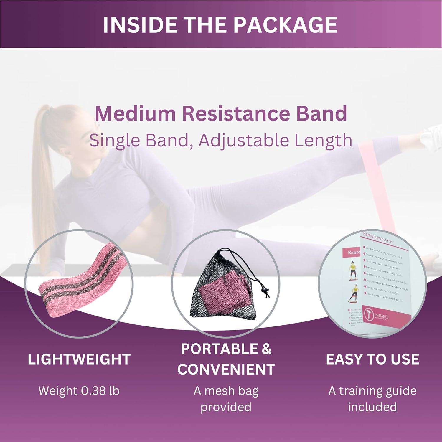 Bandas de Resistencia Ajustables Tesistance Rosa - 1 Paquete