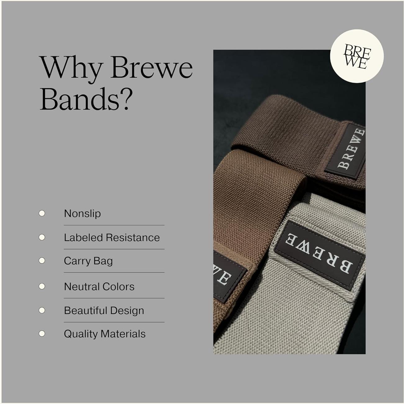 Juego de Bandas de Resistencia BREWE - 3 Niveles Antideslizantes
