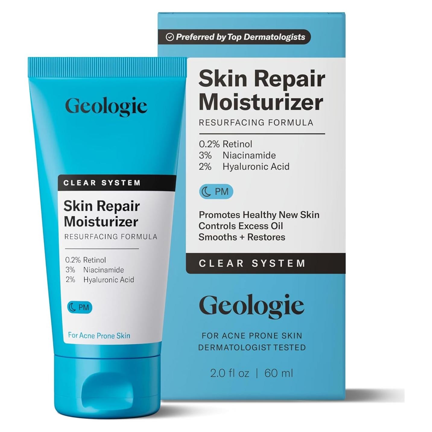 Crema Hidratante Reparadora Geologie 60ml con Retinol y Niacinamida