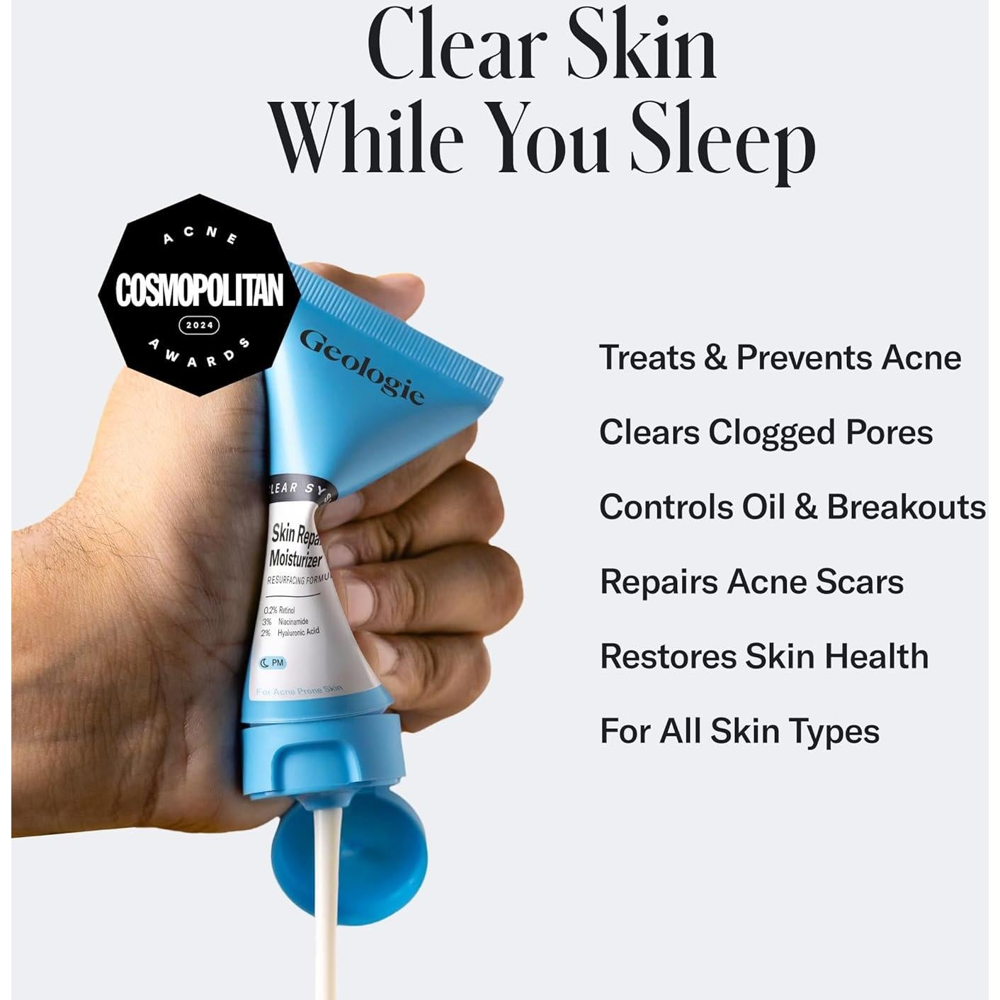 Crema Hidratante Reparadora Geologie 60ml con Retinol y Niacinamida