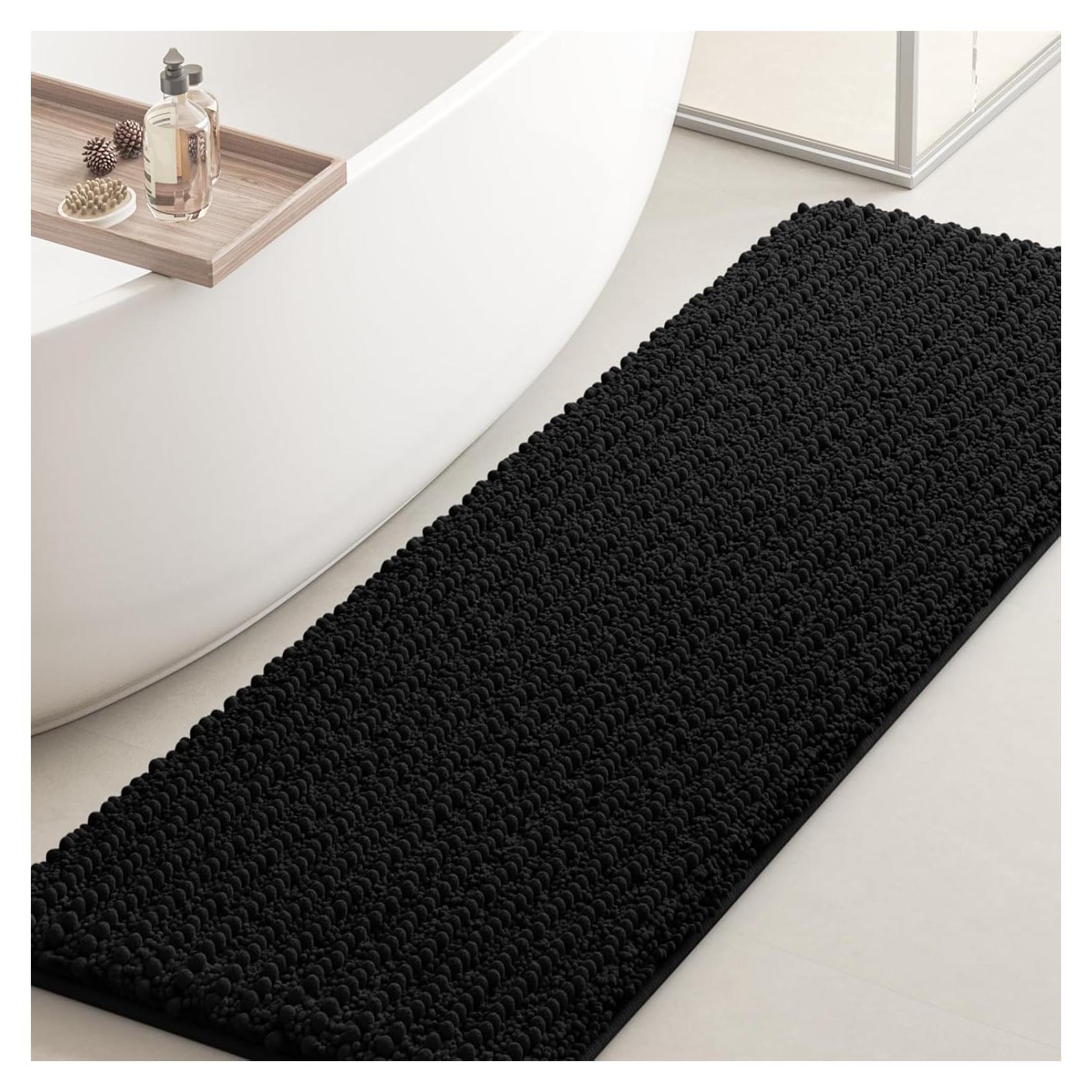Alfombra de Baño de Lujo Negra ACCUMTEK 120x43cm Antideslizante