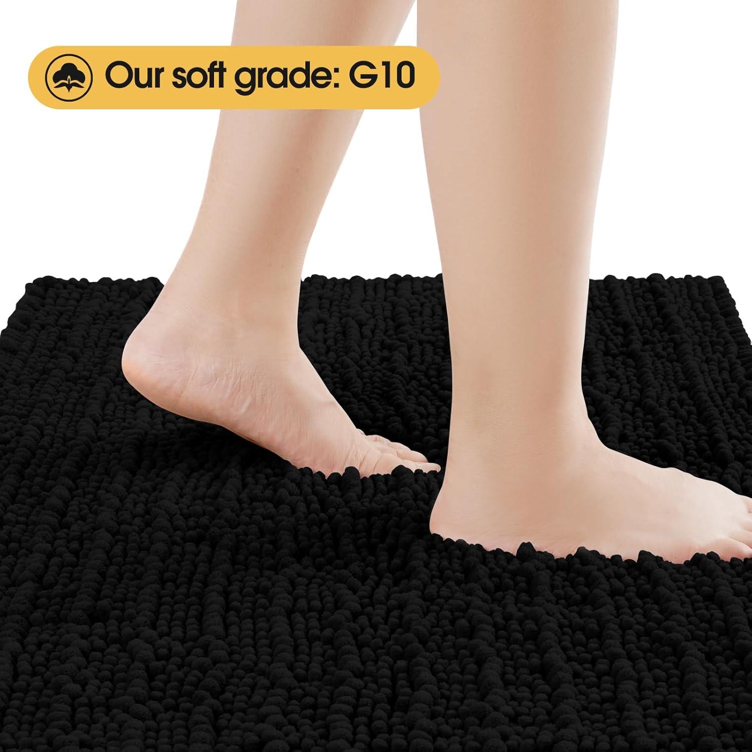 Alfombra de Baño de Lujo Negra ACCUMTEK 120x43cm Antideslizante