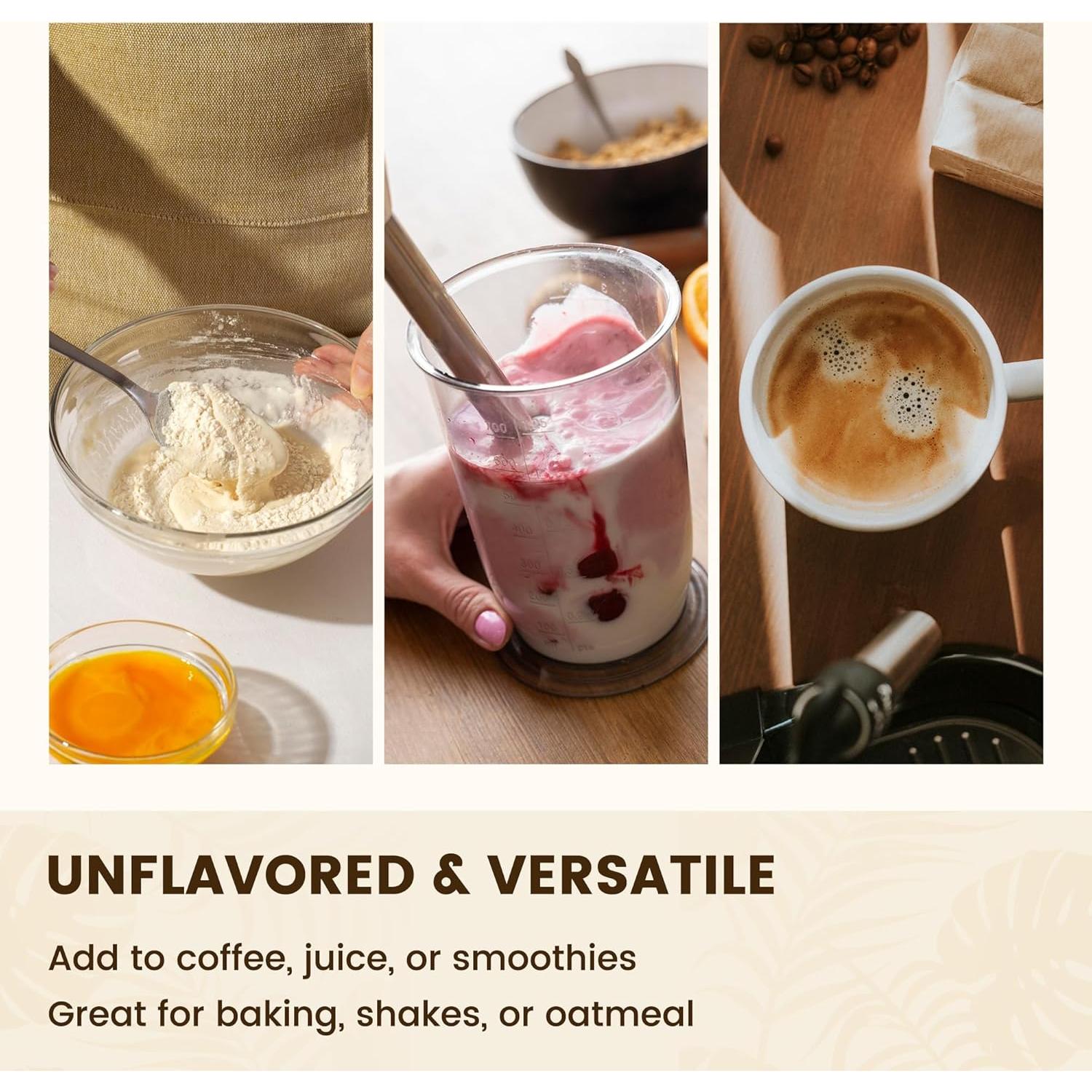 Polvo de Colágeno Hidrolizado VEV 454 g - Tipo I, II, III, V, X