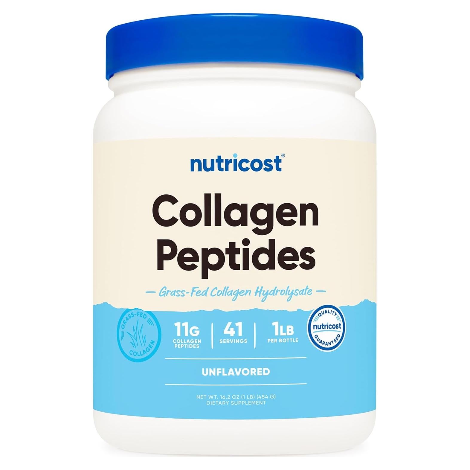 Polvo de Colágeno Hidrolizado Nutricost 454g Sin Sabor