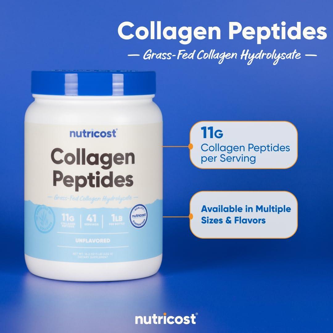Polvo de Colágeno Hidrolizado Nutricost 454g Sin Sabor