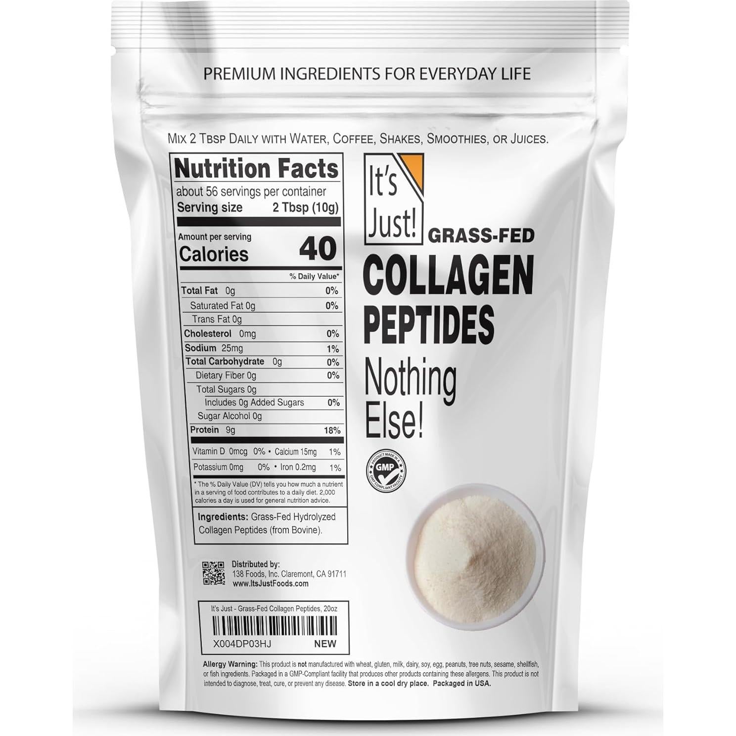 Polvo de Proteína de Colágeno Hidrolizado 0.57kg - ¡Es Justo!