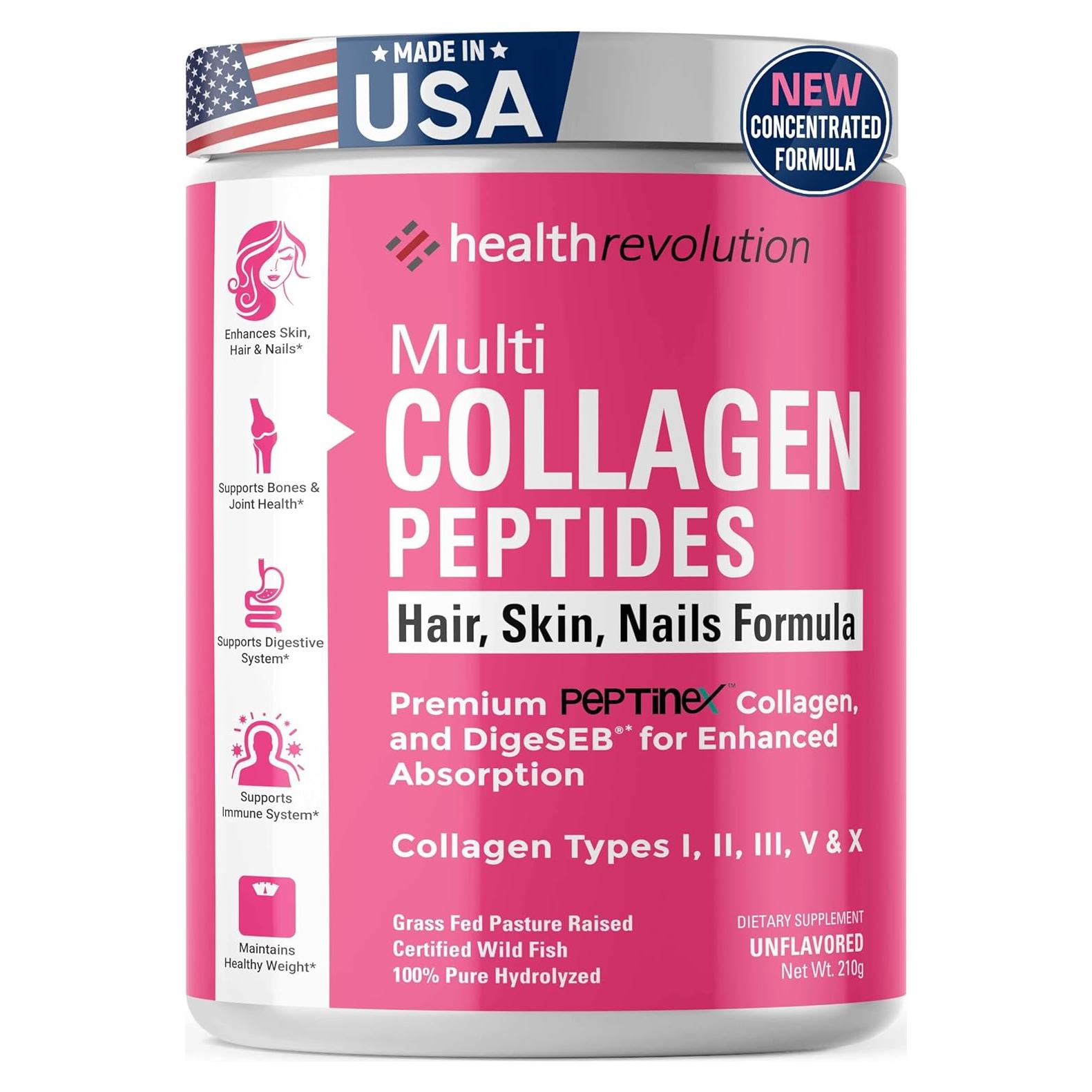 Proteína de Colágeno Hidrolizado Múltiple Health Revolution 210g