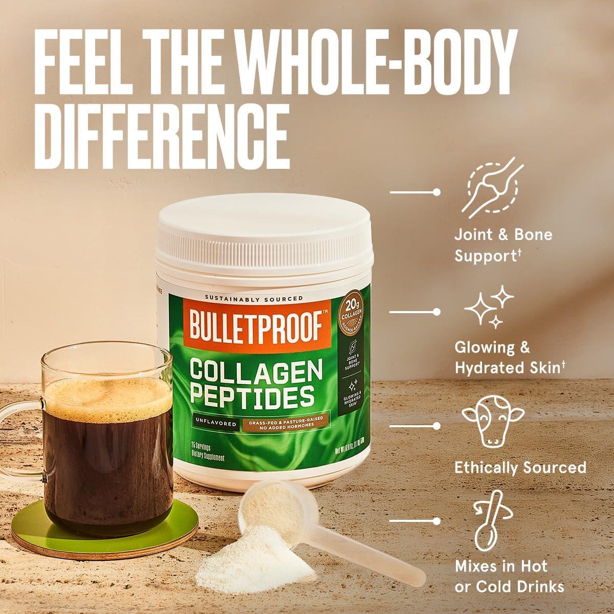 Colágeno en polvo Bulletproof 500g sin sabor para piel y huesos