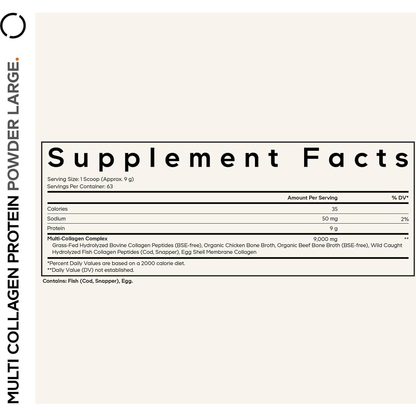 Polvo de Colágeno Múltiple Codeage 0.57 kg - Hidrolizado Sin Sabor