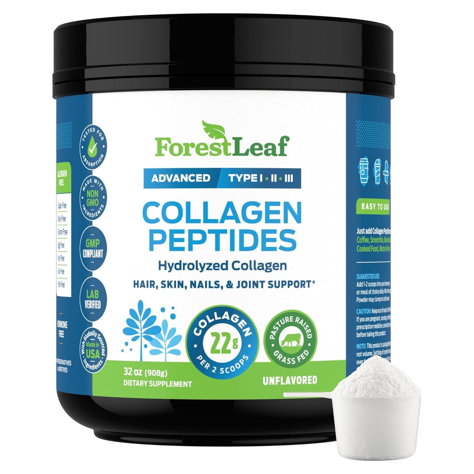 Polvo de Colágeno Hidrolizado ForestLeaf 0.91kg - Sin Sabor