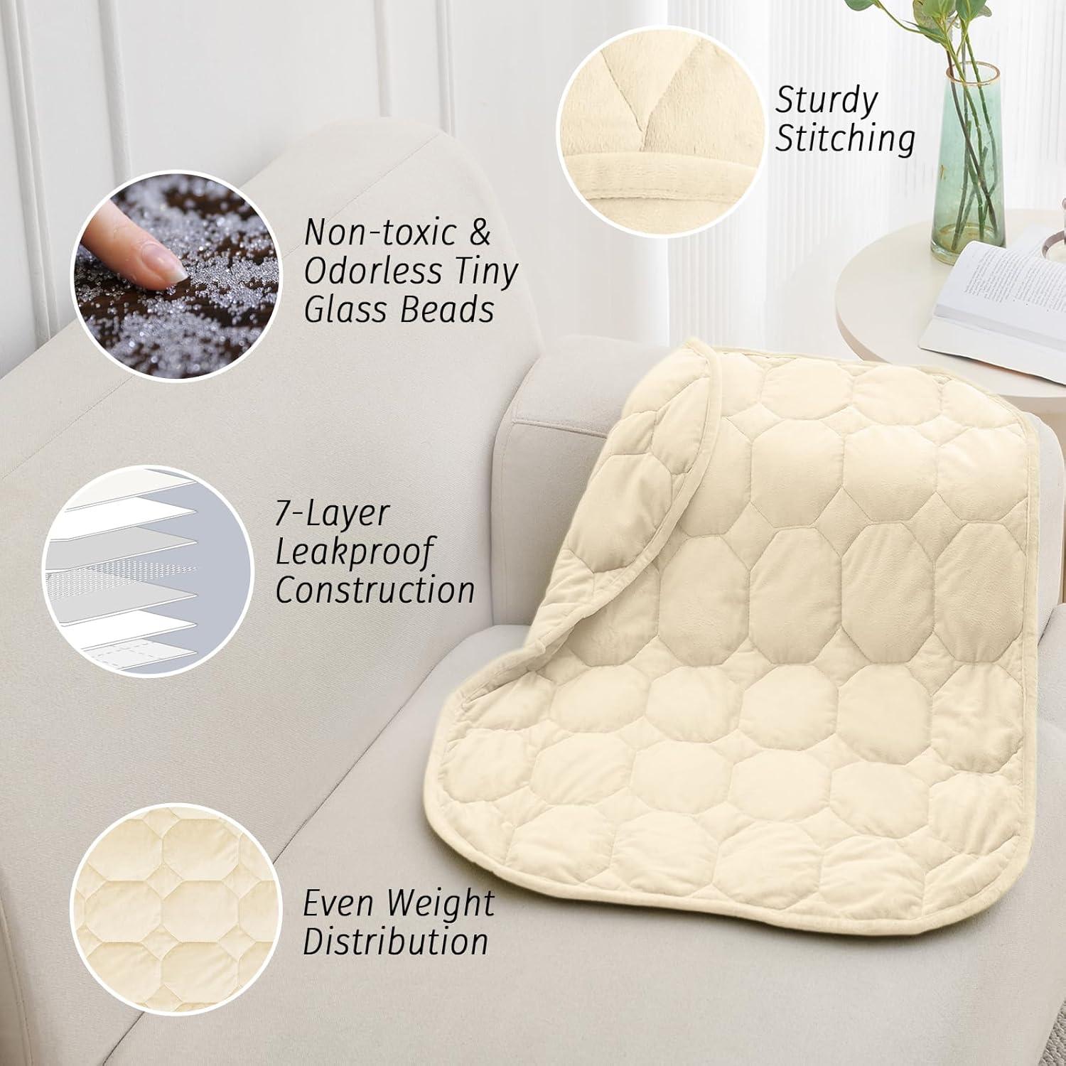 Manta con peso Wemore 3.2 kg beige 61x74 cm para adultos