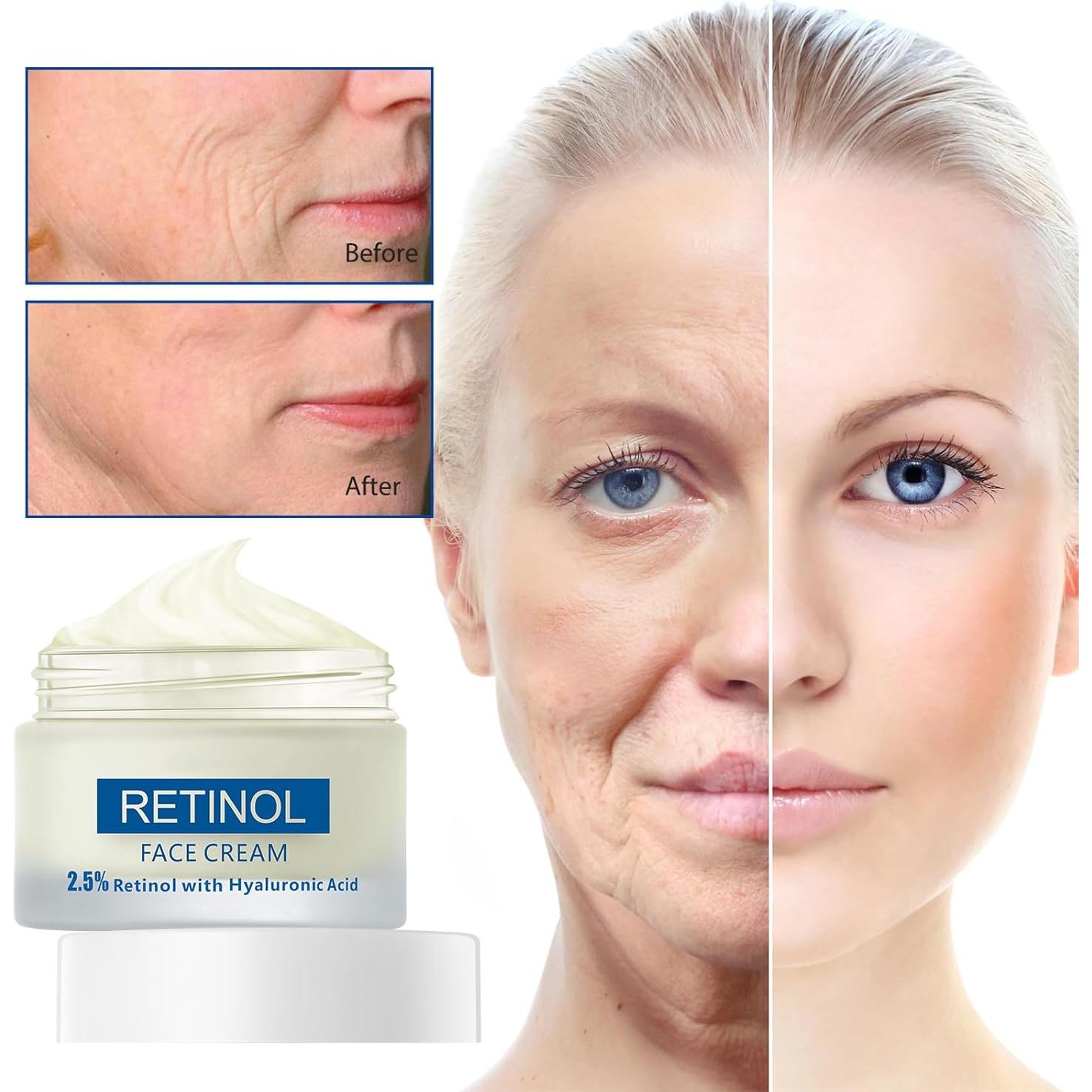 Crema Hidratante Facial GUOYAOLIFU con Retinol y Ácido Hialurónico 85g