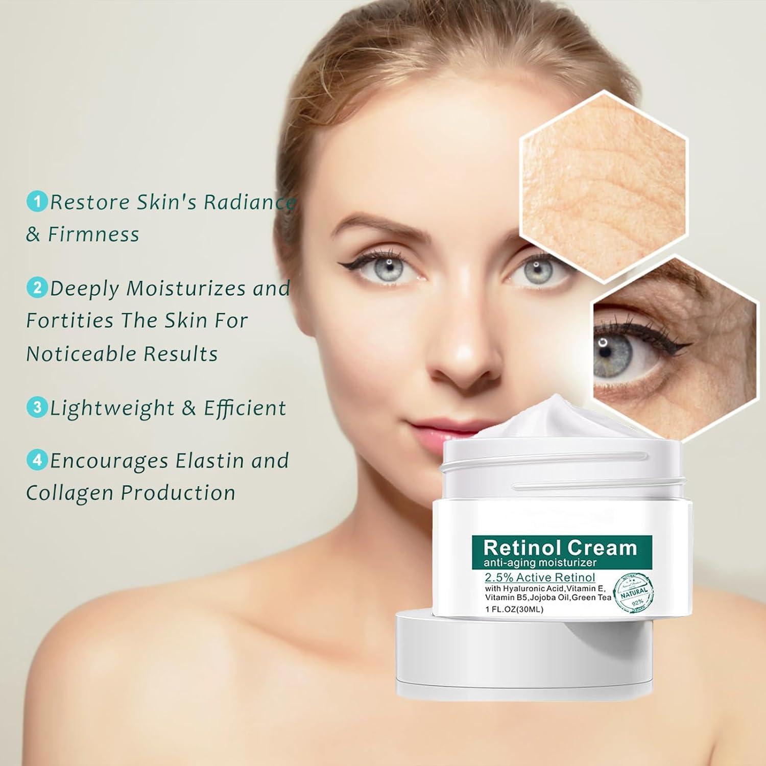 Crema Facial Antienvejecimiento HWM con Retinol 2.5% y Ácido Hialurónico 29.57 ml