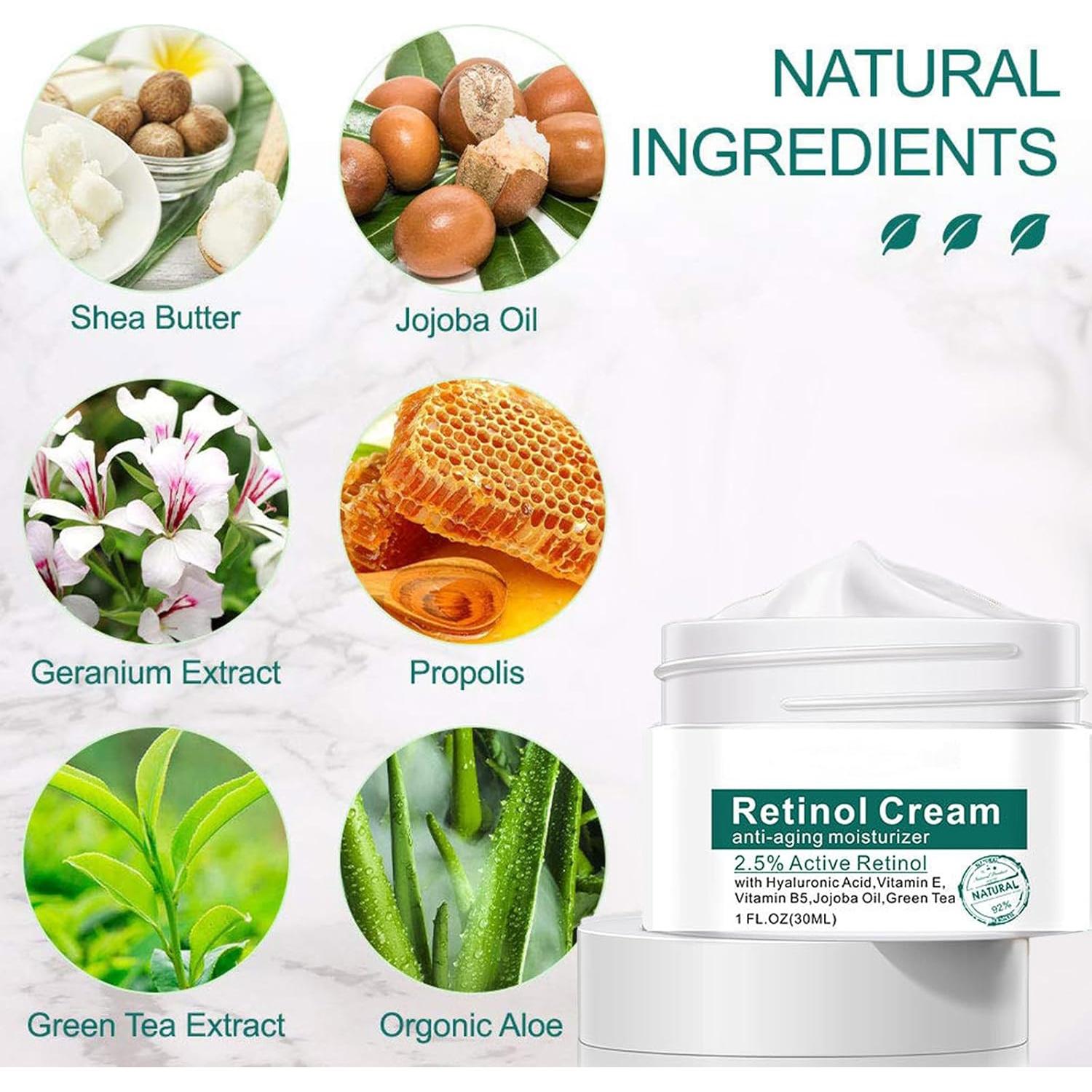 Crema Facial Antienvejecimiento HWM con Retinol 2.5% y Ácido Hialurónico 29.57 ml