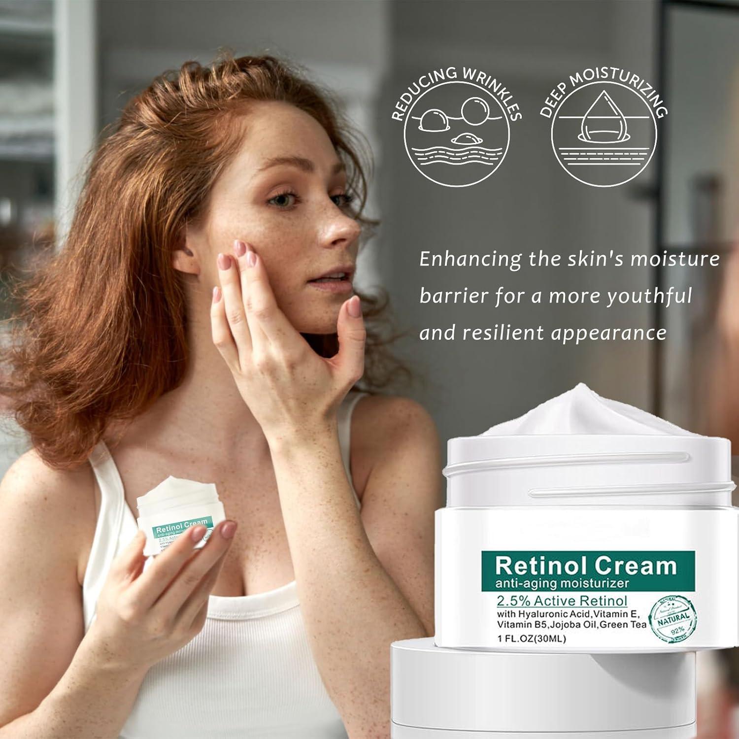 Crema Facial Antienvejecimiento HWM con Retinol 2.5% y Ácido Hialurónico 29.57 ml