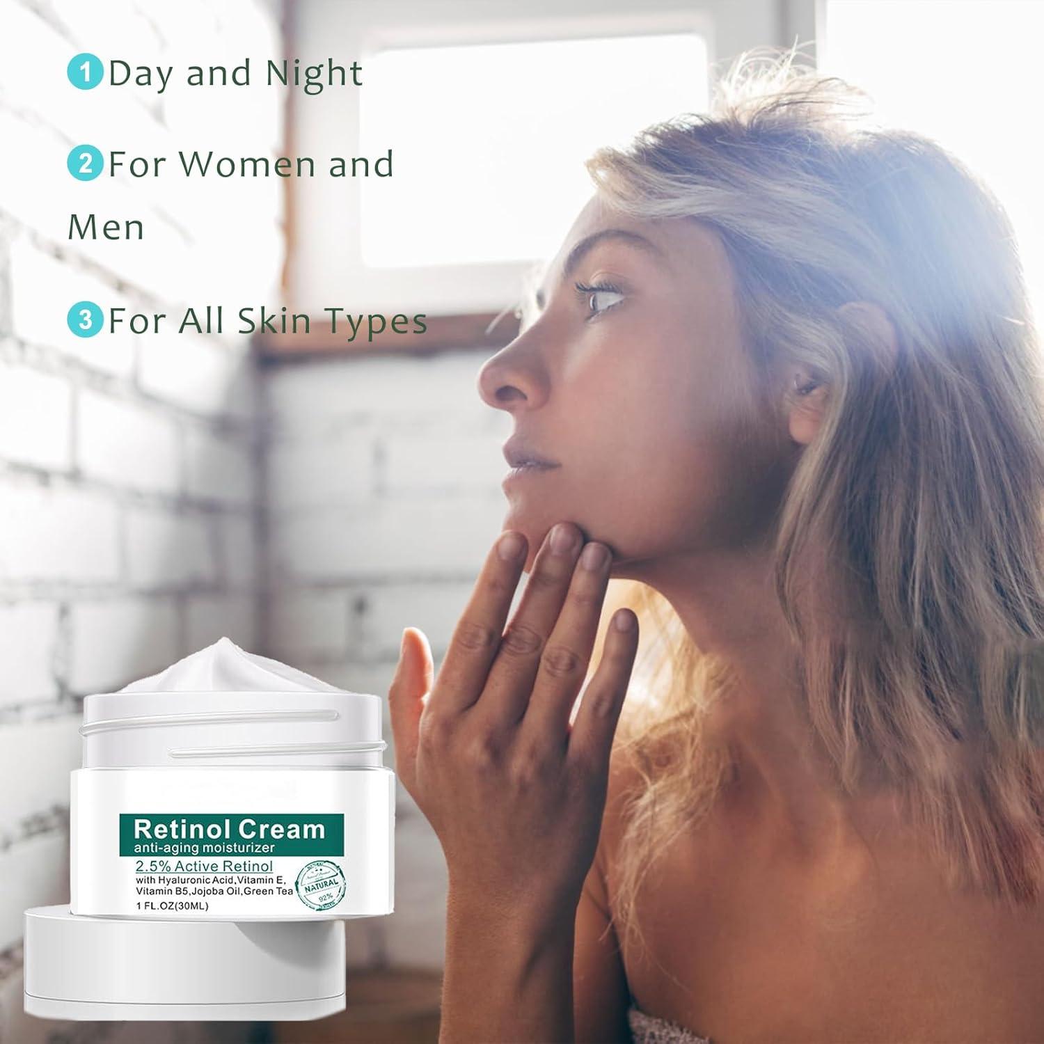 Crema Facial Antienvejecimiento HWM con Retinol 2.5% y Ácido Hialurónico 29.57 ml