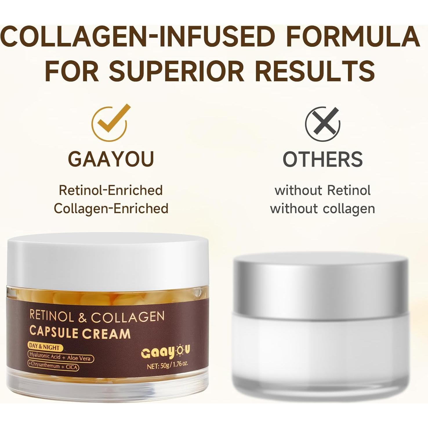 Crema de Cápsulas de Colágeno y Retinol Gaayou 140g