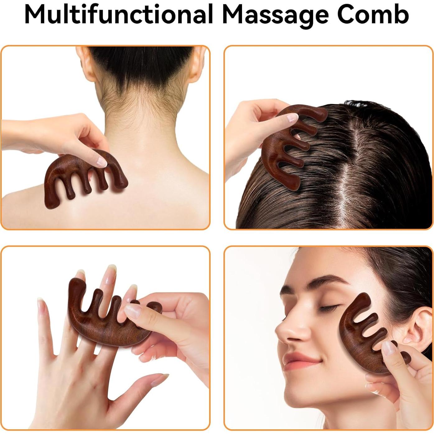 Set de 2 Peines de Masaje de Madera Sándalo para Cabello