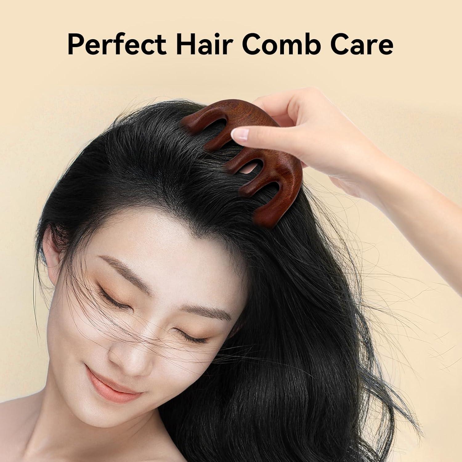 Set de 2 Peines de Masaje de Madera Sándalo para Cabello