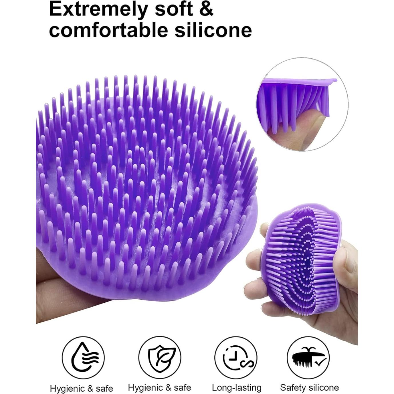 Cepillo Masajeador para Cuero Cabelludo Kissfee - 2 Unidades Púrpura