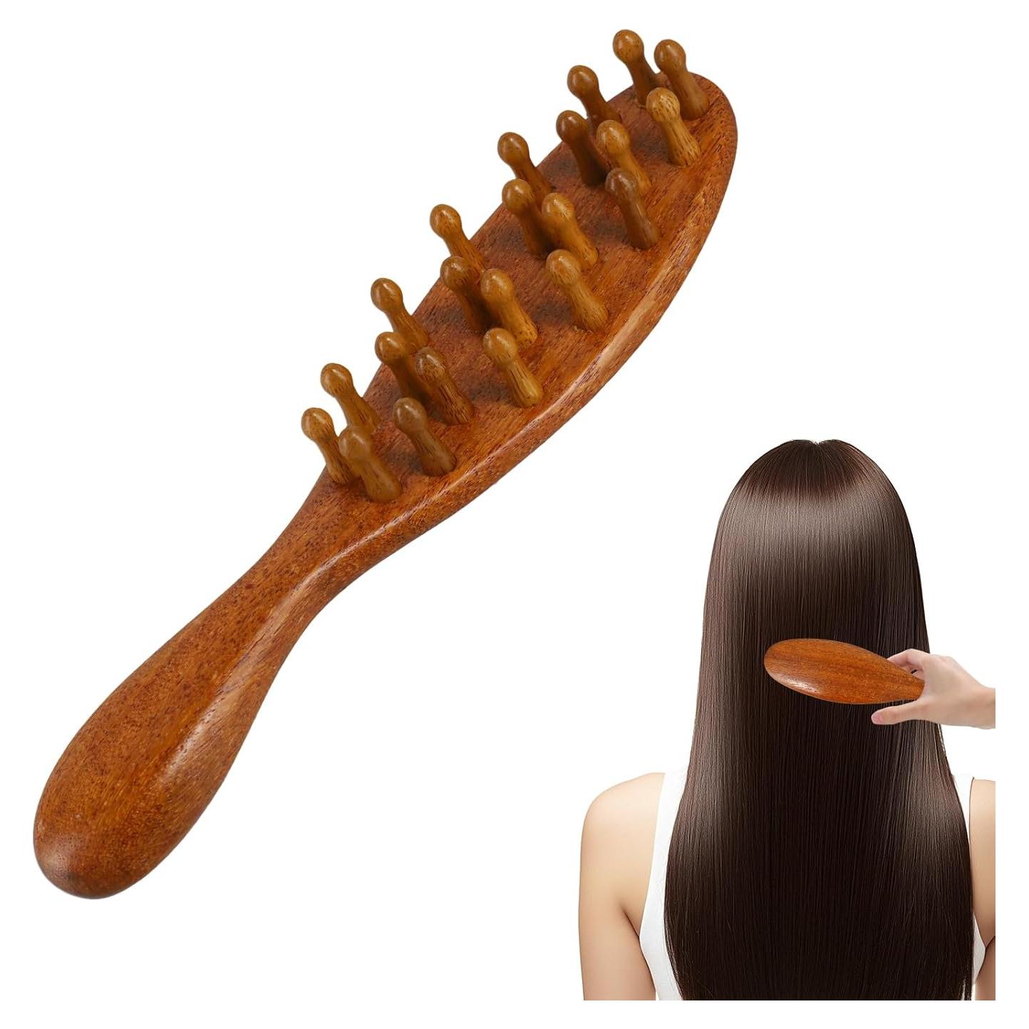 Cepillo Loc para Dreads de Madera Sándalo Verde - Peine Masaje 24.89 cm