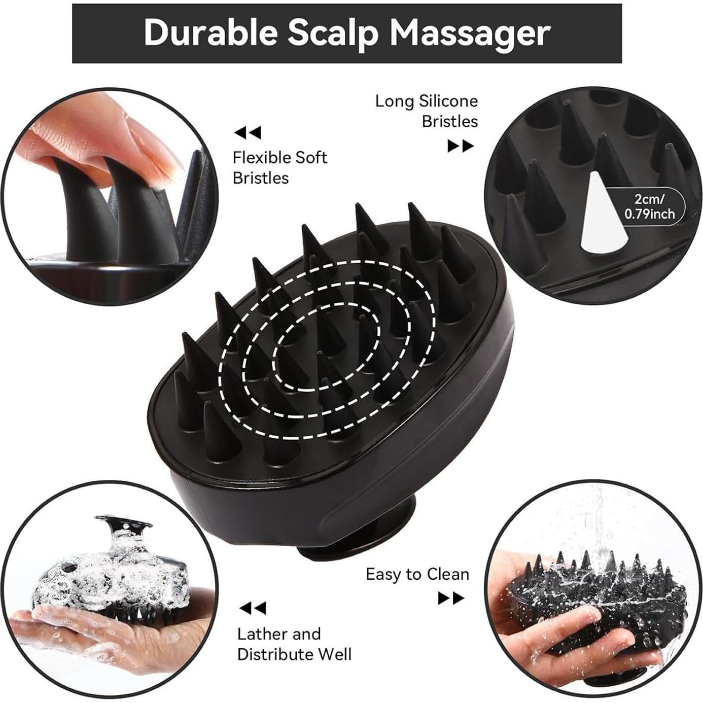 Cepillo de Masaje SoPretti para Cuero Cabelludo - Negro