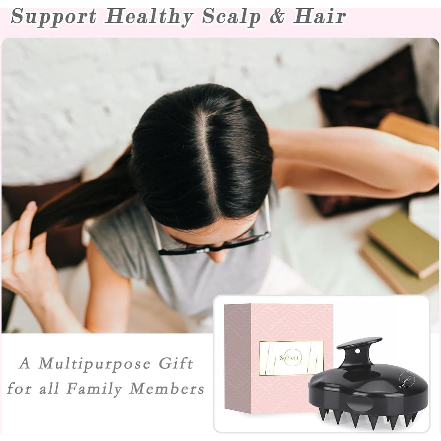 Cepillo de Masaje SoPretti para Cuero Cabelludo - Negro