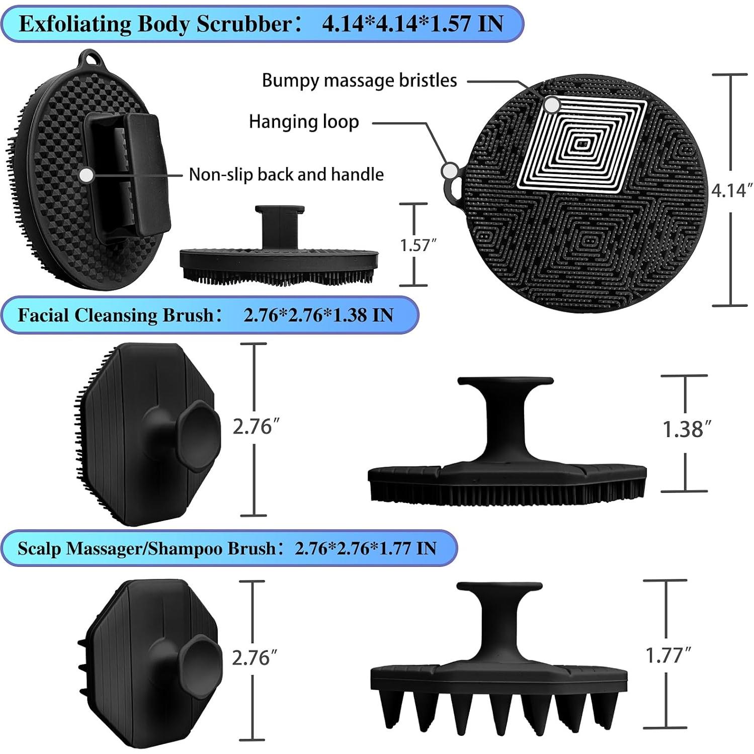 Juego de 3 Esponjas de Silicona Kullder - Exfoliantes y Masajeadores