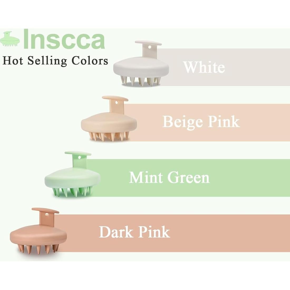 Masajeador de Cuero Cabelludo Inscca Blanco - Estimula Crecimiento