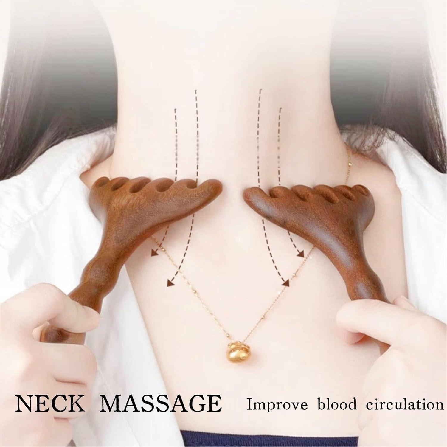 Peine de Masaje de Sándalo KINTEGOOD Mango Largo 15cm