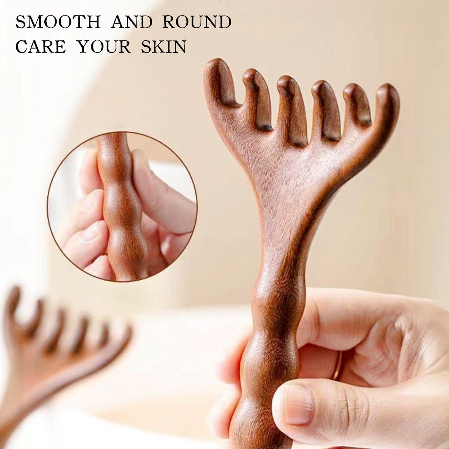 Peine de Masaje de Sándalo KINTEGOOD Mango Largo 15cm