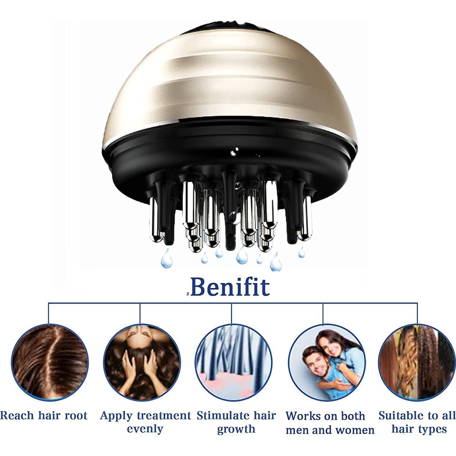 Peine Masajeador para Cuero Cabelludo PERLLENT CM-01