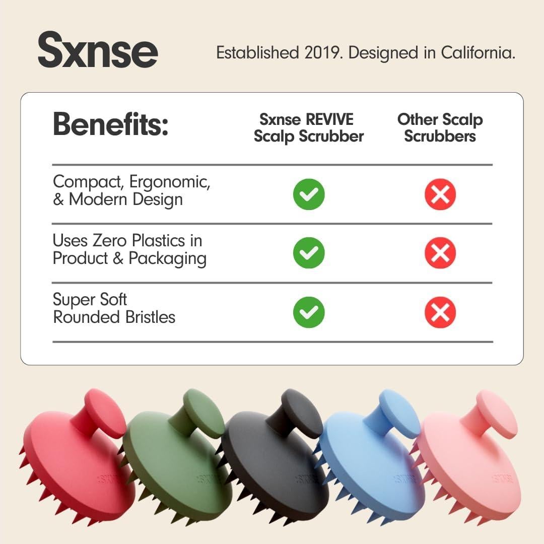 Masajeador de cuero cabelludo Sxnse SX3 Rosa - Exfoliante de silicona