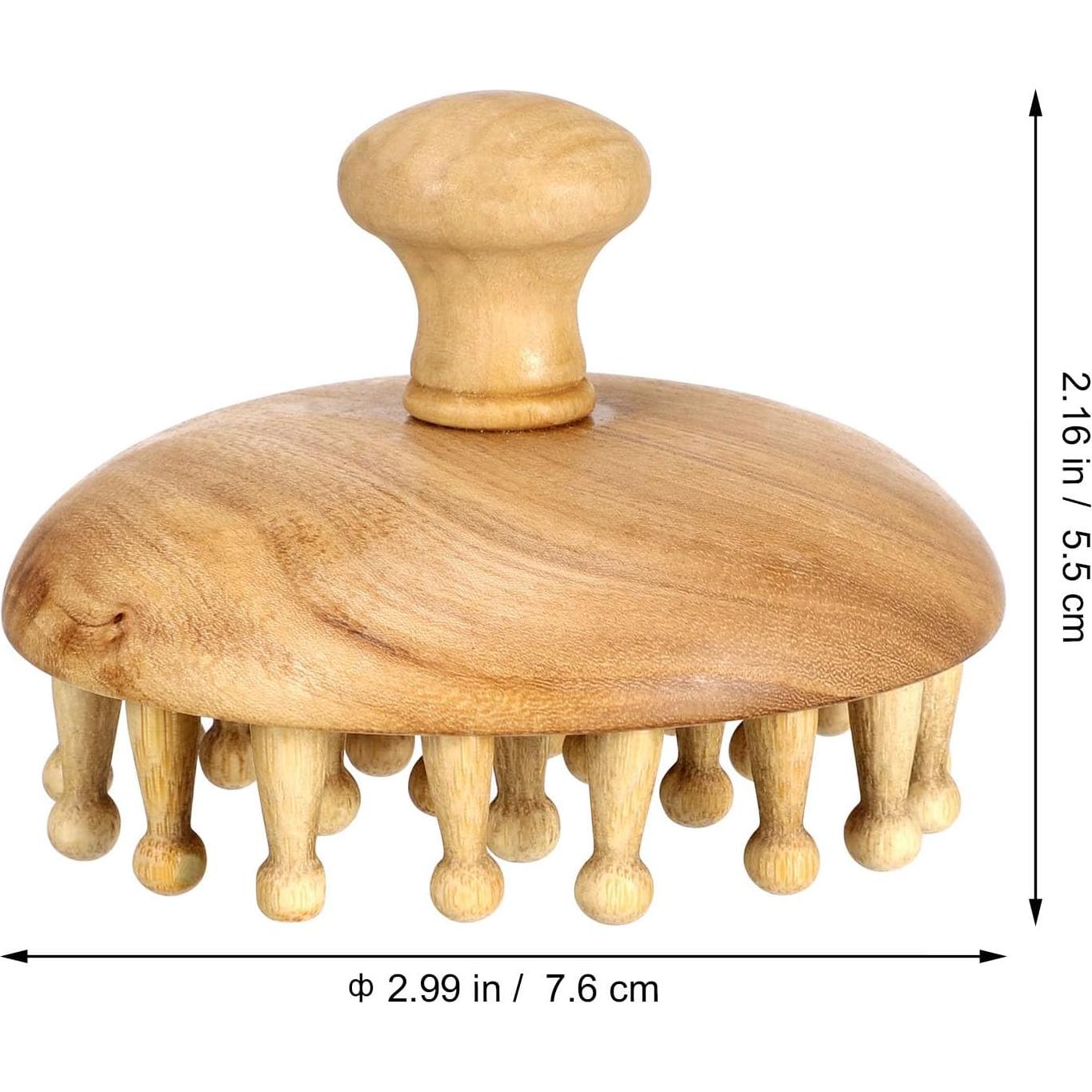 Peine de Madera GLEAVI para Masaje del Cuero Cabelludo 8cm