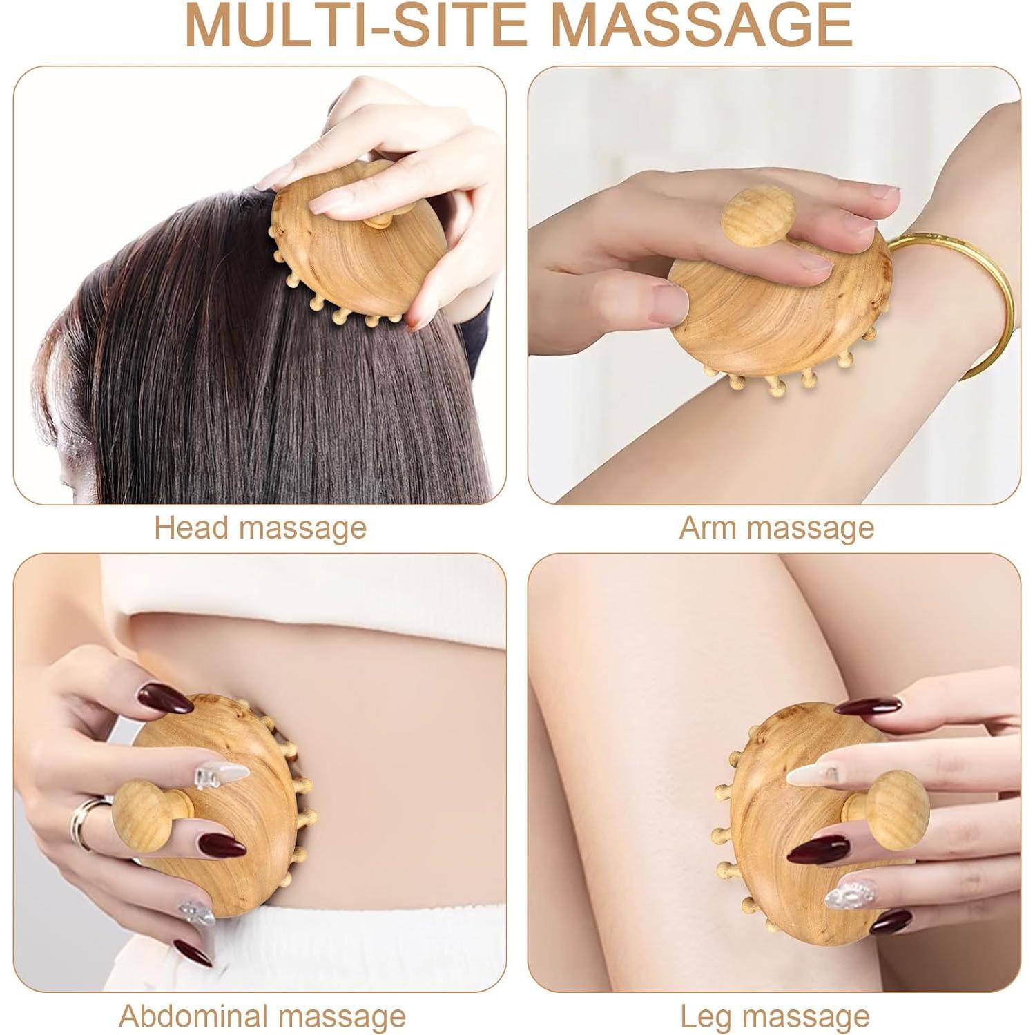 Peine de Madera GLEAVI para Masaje del Cuero Cabelludo 8cm