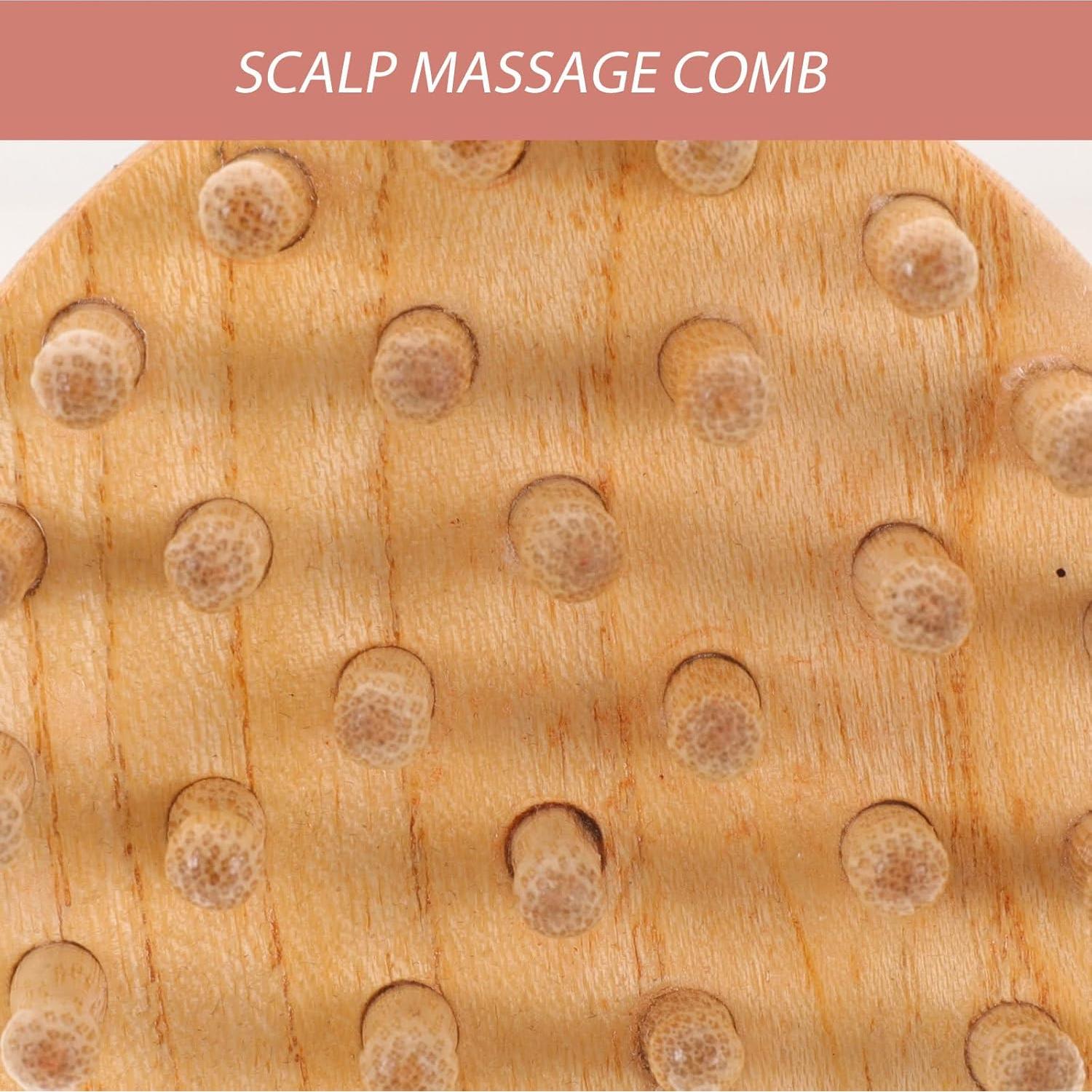 Peine de Madera GLEAVI para Masaje del Cuero Cabelludo 8cm