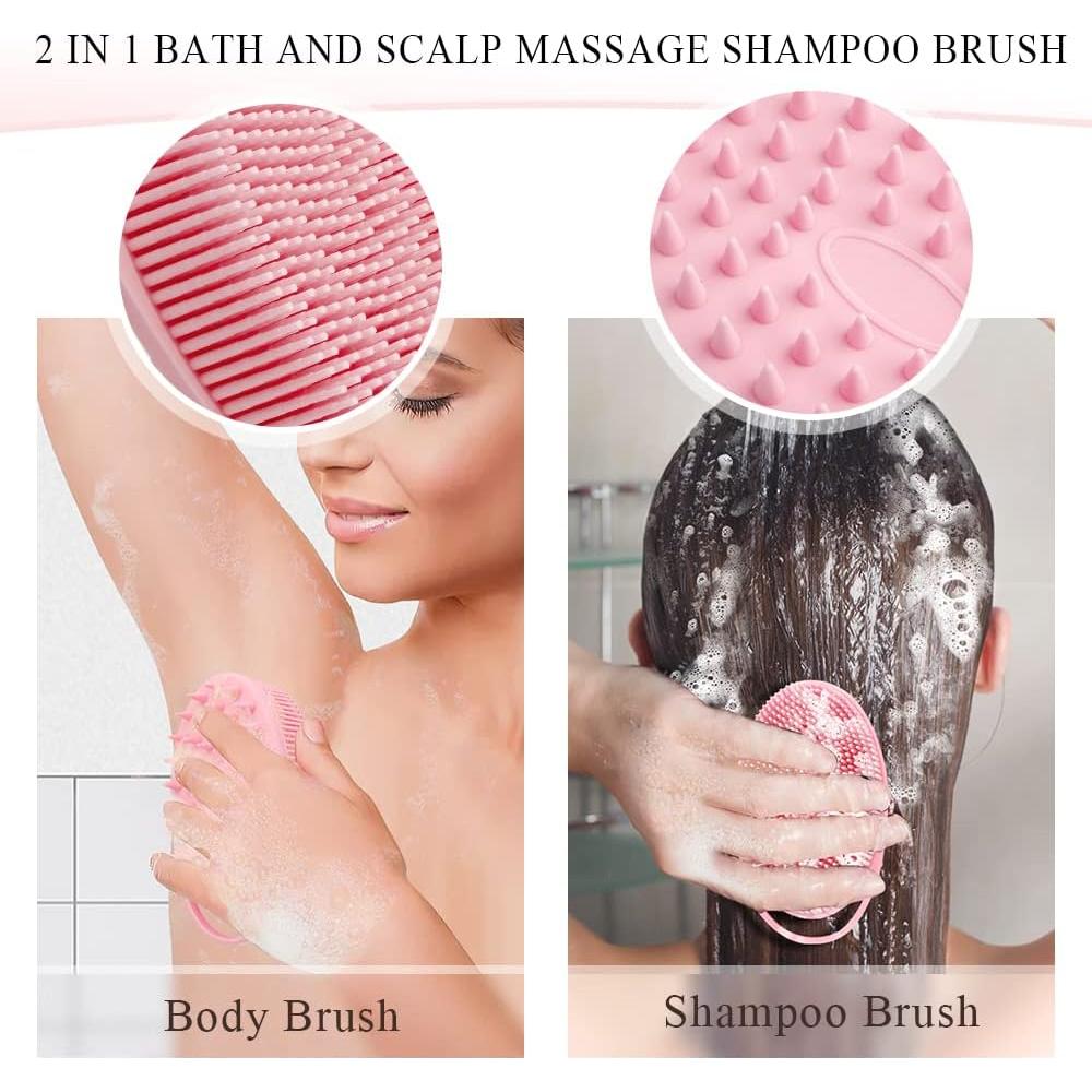 Esfregador de Cuerpo de Silicona KQNBI 2 en 1 Exfoliante