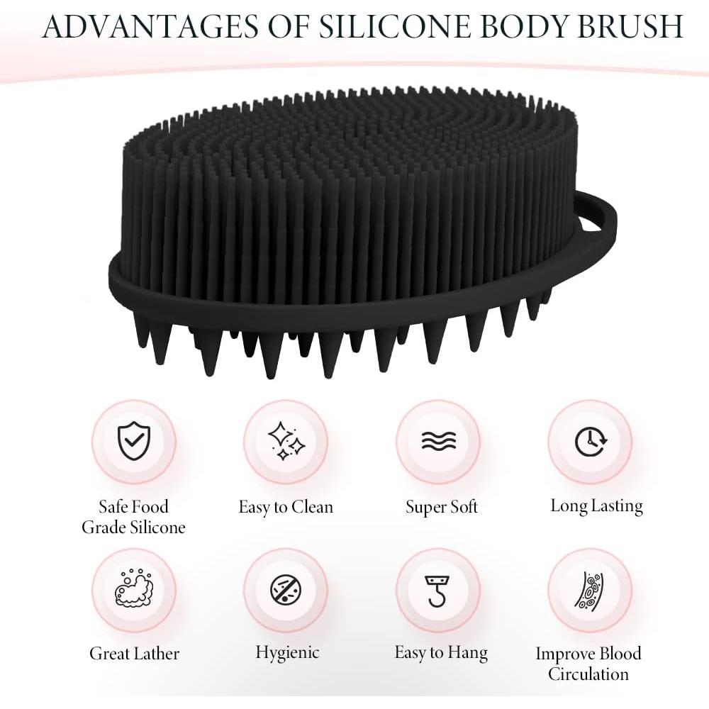 Esfregador de Cuerpo de Silicona KQNBI 2 en 1 Exfoliante