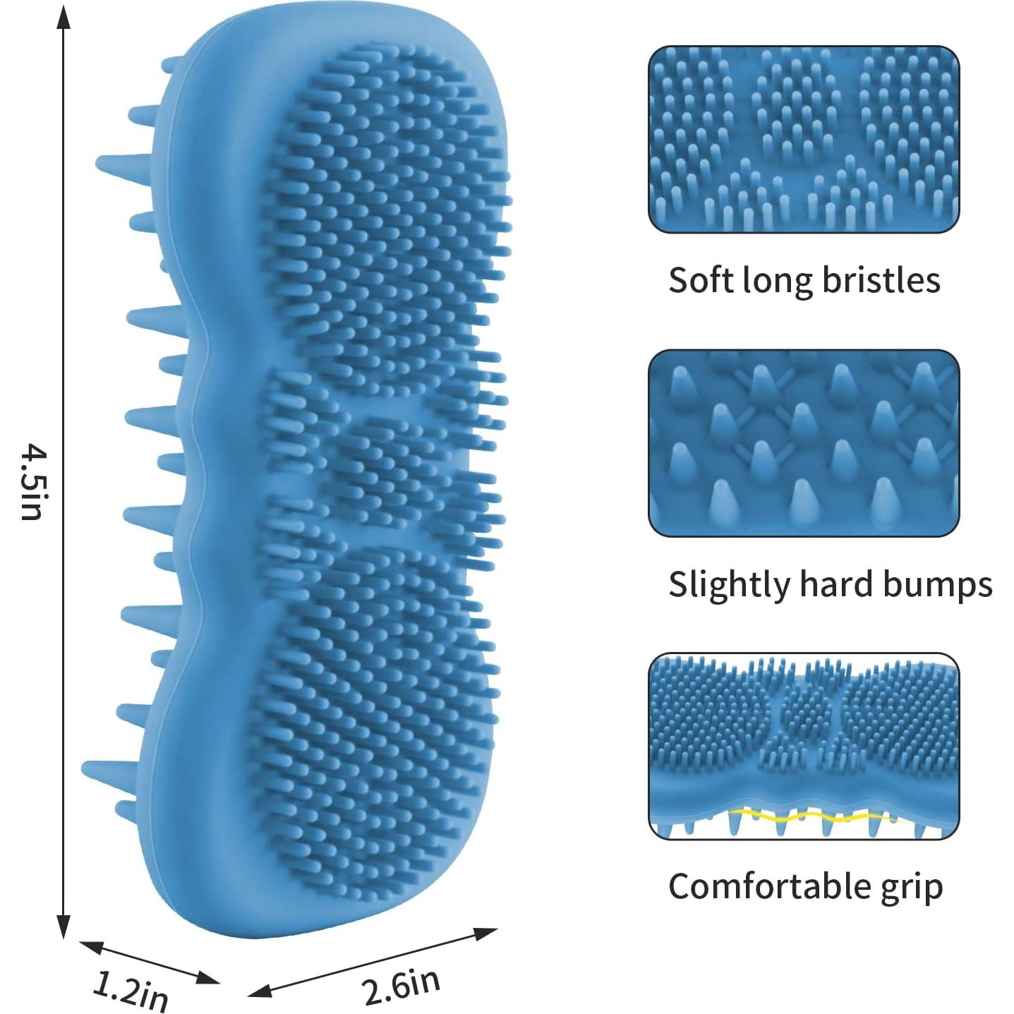 Cepillo de Masaje de Silicona Limcmelf 2 en 1 para Cuerpo y Cabello